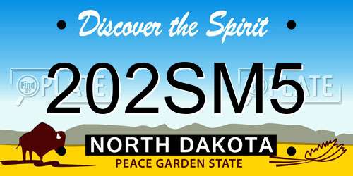 202SM5 North Dakota License Plate