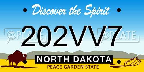 202VV7 North Dakota License Plate