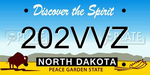 202VVZ North Dakota License Plate