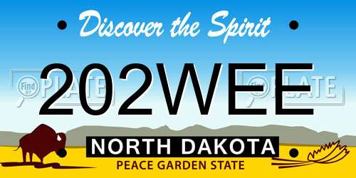 202WEE North Dakota License Plate