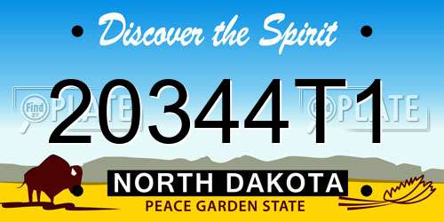 20344T1 North Dakota License Plate