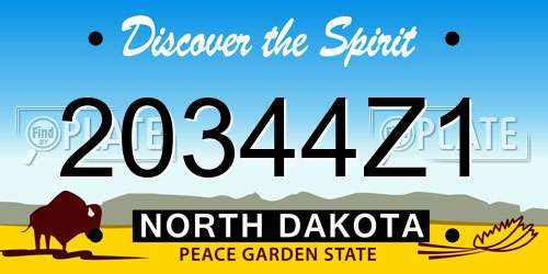 20344Z1 North Dakota License Plate