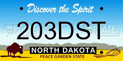 203DST North Dakota License Plate