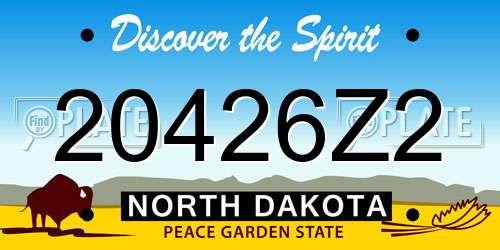 20426Z2 North Dakota License Plate