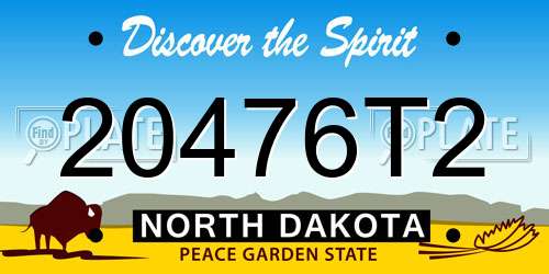 20476T2 North Dakota License Plate