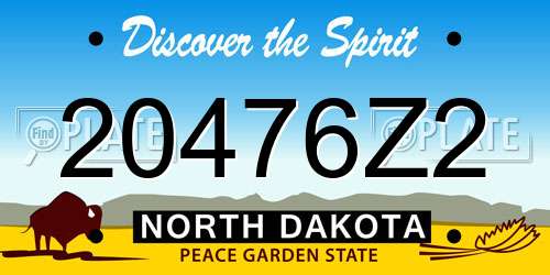 20476Z2 North Dakota License Plate