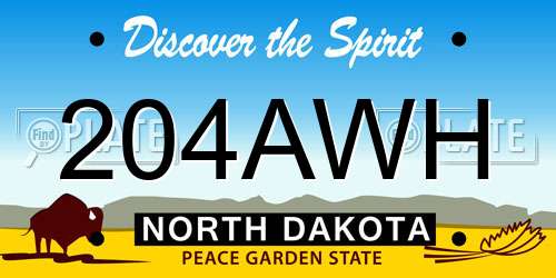 204AWH North Dakota License Plate