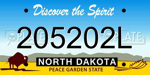 205202L North Dakota License Plate