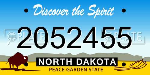 2052455 North Dakota License Plate