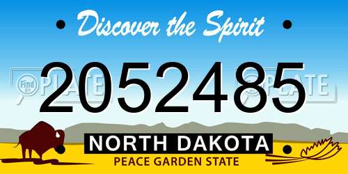 2052485 North Dakota License Plate