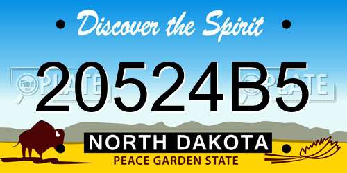 20524B5 North Dakota License Plate