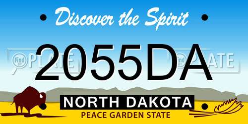 2055DA North Dakota License Plate