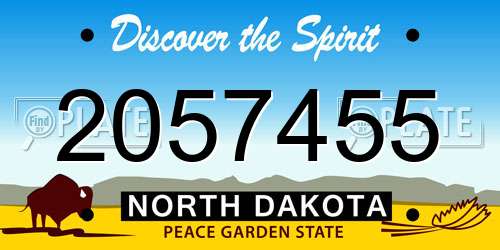 2057455 North Dakota License Plate
