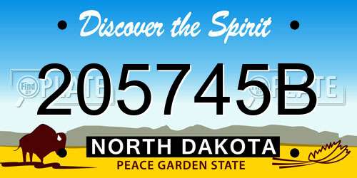 205745B North Dakota License Plate