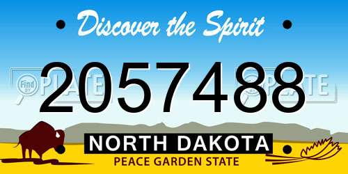 2057488 North Dakota License Plate