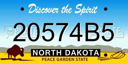 20574B5 North Dakota License Plate