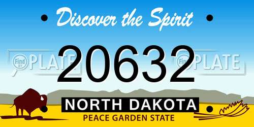 20632 North Dakota License Plate
