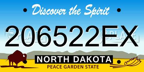 206522EX North Dakota License Plate
