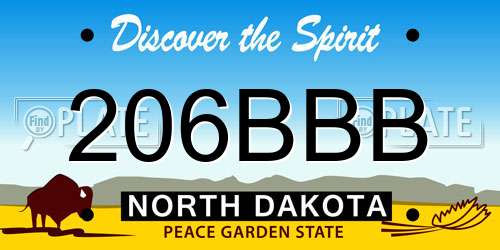 206BBB North Dakota License Plate