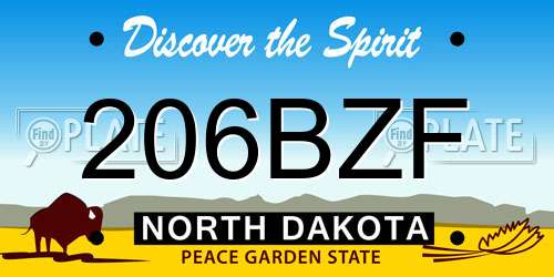 206BZF North Dakota License Plate