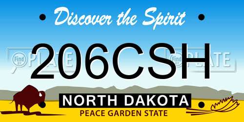 206CSH North Dakota License Plate