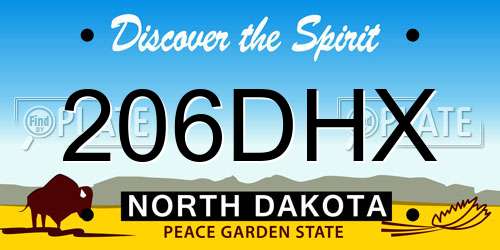 206DHX North Dakota License Plate