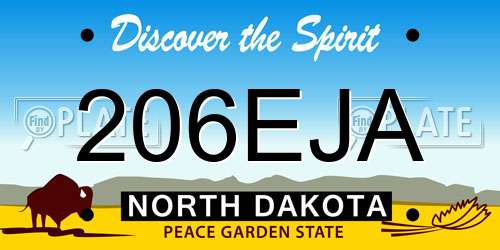 206EJA North Dakota License Plate