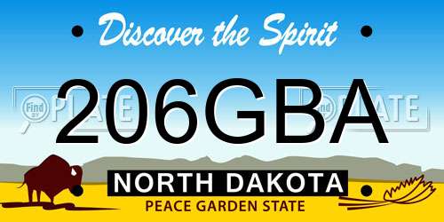 206GBA North Dakota License Plate