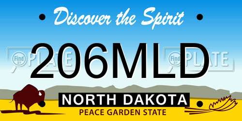 206MLD North Dakota License Plate