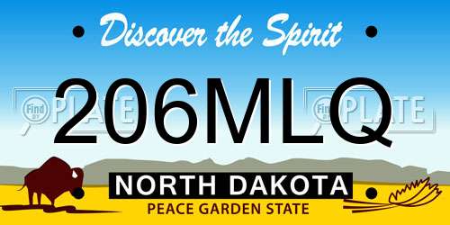 206MLQ North Dakota License Plate