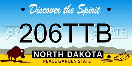 206TTB North Dakota License Plate