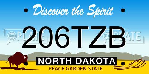 206TZB North Dakota License Plate