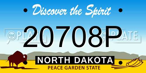 20708P North Dakota License Plate