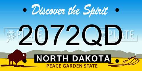 2072QD North Dakota License Plate