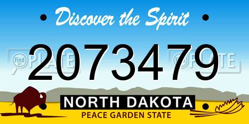 2073479 North Dakota License Plate