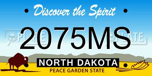 2075MS North Dakota License Plate
