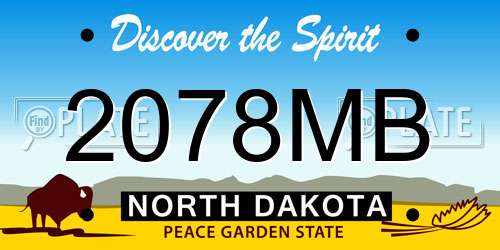 2078MB North Dakota License Plate