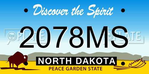 2078MS North Dakota License Plate