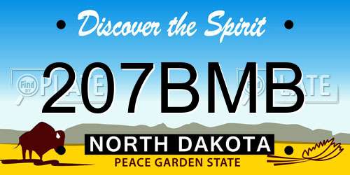 207BMB North Dakota License Plate