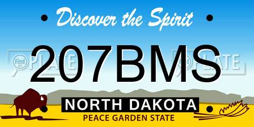 207BMS North Dakota License Plate