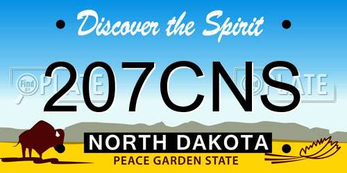 207CNS North Dakota License Plate