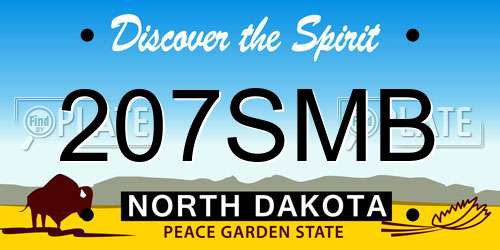 207SMB North Dakota License Plate