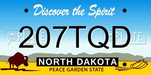 207TQD North Dakota License Plate