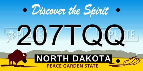 207TQQ North Dakota License Plate