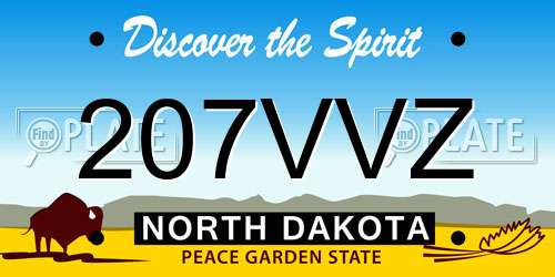 207VVZ North Dakota License Plate