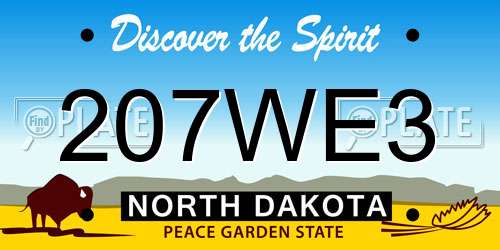 207WE3 North Dakota License Plate