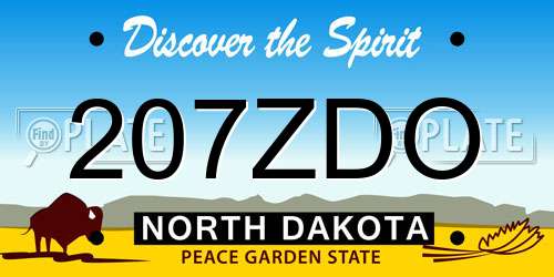 207ZDO North Dakota License Plate