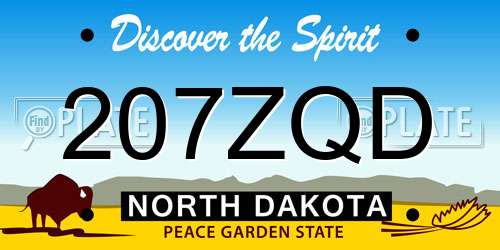 207ZQD North Dakota License Plate