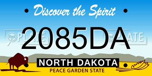 2085DA North Dakota License Plate
