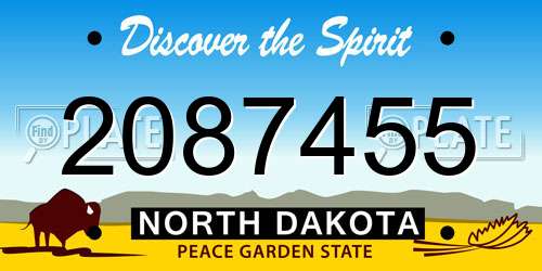 2087455 North Dakota License Plate